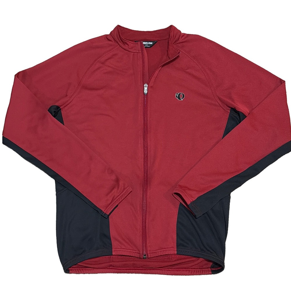 Pearl Izumi Men's Full Zip Long Sleeve Red Black Bike MTB Performance Jacket L